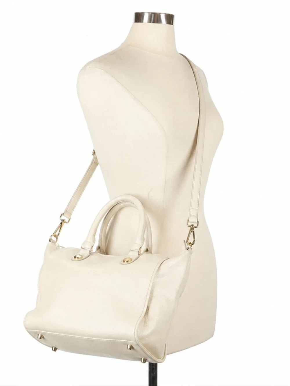 Onna Ehrlich Off White/Cream Pebbled Leather Purse